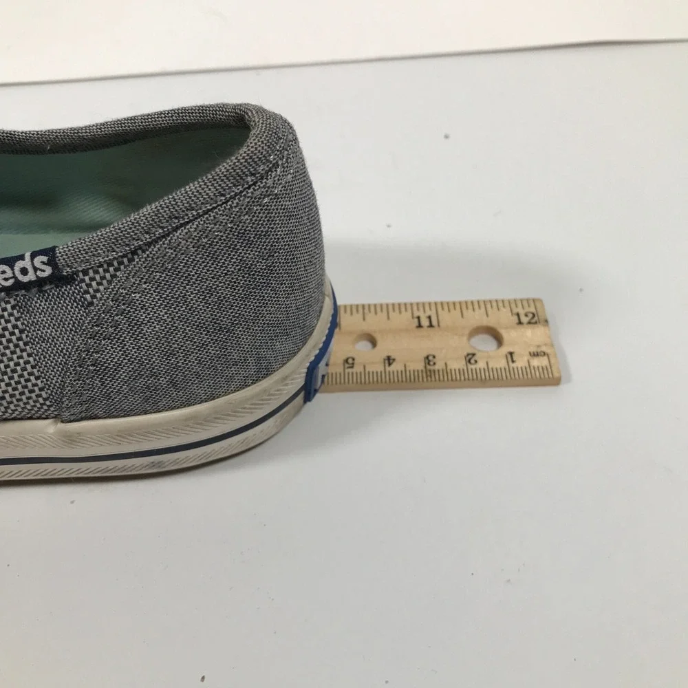 Keds Champion Womens Gray White Striped Canvas Low Top Sneakers WF54698 Size 6.5